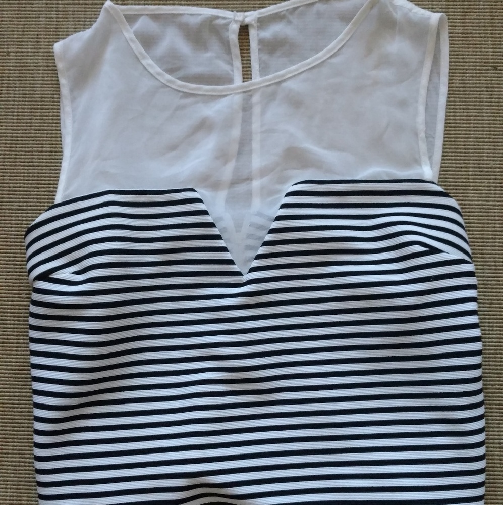 ASOS Chic Striped Mesh Blouse
